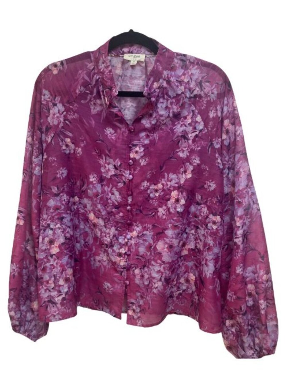 Umgee Purple Floral Blouse Size M